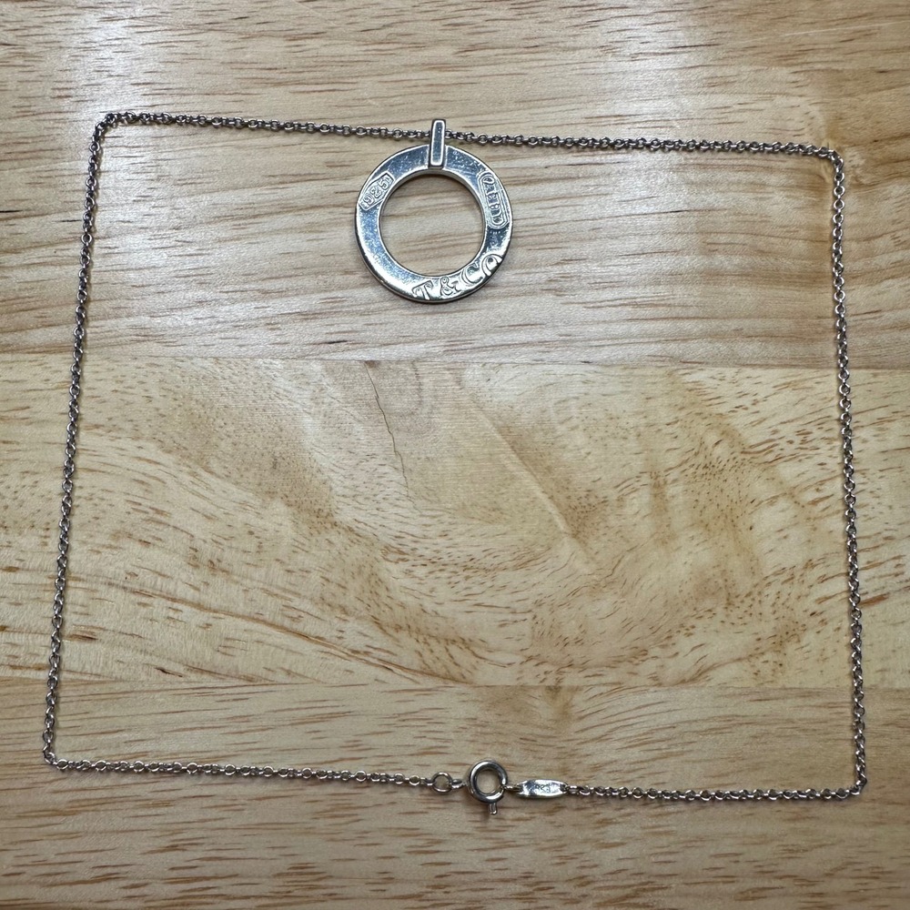 Tiffany & Co Sterling‎ Silver Circle Pendant Necklace 925